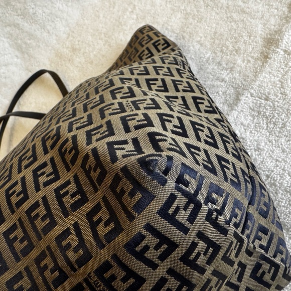 Fendi Zucchino Canvas Navy blue/gray color tote bag with dust bag… - Picture 10 of 16